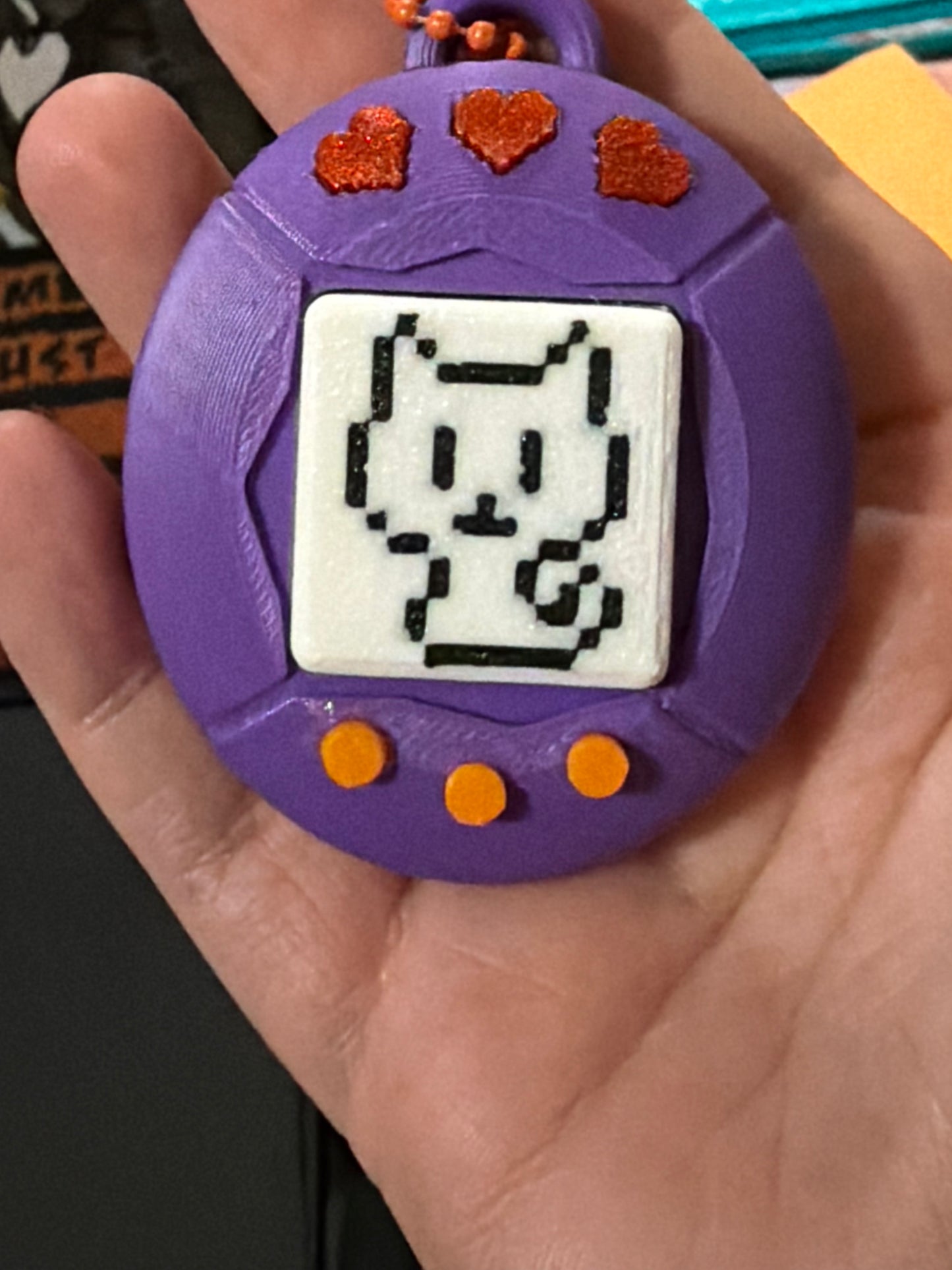Tamagotchi clicker keychain